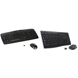 Logitech MK330 Kit Tastiera e Mouse, Layout Inglese Qwerty ‎ & MK270 Combo Tastiera e Mouse Wireless per Windows, 2,4 GHz Wireless, Mouse Compatto, Nero