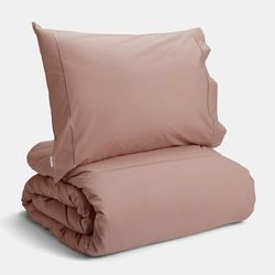Bianca Plain Dyed Rose Tan Set lenzuola per letto da 90 cm 100% cotone percale