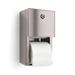 Dispensador de Papel higiénico Comercial, 2 Rollos de Soporte de Papel higiénico de Acero Inoxidable, Montaje en Pared, dispensadores de pañuelos de Bloqueo para baño/baño