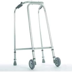 NRS Healthcare Aluminium Lightweight Ultra Narrow Height Adjustable (775-864mm) Wheeled Coopers Walking Frame - Standard (Eligible for VAT Relief in The UK)