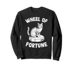 Wheel Of Fortune Cat On Robot Vacuum Cleaner Cat Sweatshirt