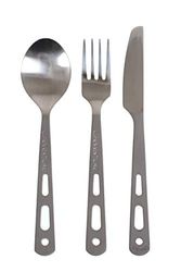 Lifeventure 9515 Titanium Cutlery Set Unisex-Adult, Silver