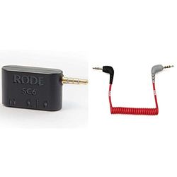 Rode Microphones Sc6 Adattatore Speciale, Attacco Dual Trrs Su Uscita Da 3,5 Mm, Nero, Mini & Sc7 Cavo Schermato Per Connessione Tra Microfono Videomic Go A Dispositivi Compatibili Con Ingresso Trrs