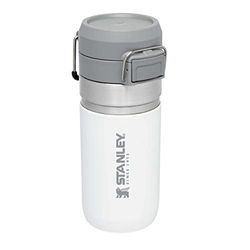 Stanley Quick Flip Waterfles 0.47L Polar White - Lekvrije Drinkfles - Roestvrijstalen Waterfles - Afsluitdeksel met Drukknop - BPA-Vrij - Compatibel met Bekerhouders - Vaatwasmachinebestendig