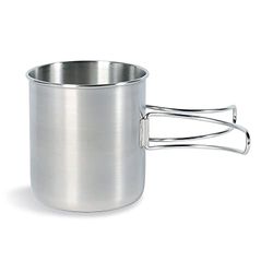 Tatonka Handle Mug â" Caneca de aço inoxidável com cabo dobrável, unissexo, Becher Handle Mug 600, transparente