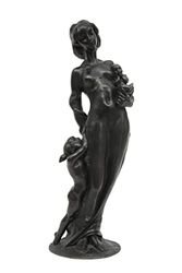 Madre con bambini, scultura in bronzo patinato h. cm. 58
