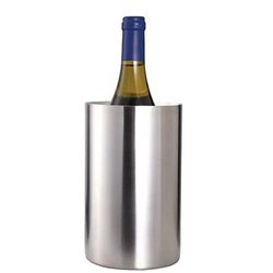 BarCraft – Enfriador de Botellas de Vino, Caja Regalo, Acero Inoxidable, Color Plata