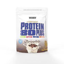 WEIDER Protein 80 Plus protéine en poudre, Stracciatella, faible teneur en glucides, mélange de lactosérum de caséine multi-composants pour shakes protéinés, 500 g