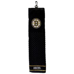 Team Golf NHL Boston Bruins Serviette de Golf brodée, Motif de Brosse à Carreaux, Logo brodé, Noir, 20,3 cm