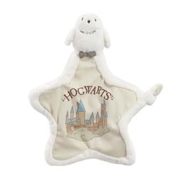 Rainbow Designs Harry Potter Hedwig Couverture Confortable en Peluche Douce pour Nouveau-né avec Motif Hibou des neiges – Couverture pour bébé en Forme d'étoile avec Illustration de Poudlard et Coin