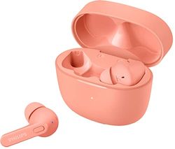 Philips TAT2206PK/00 Écouteurs True Wireless, Résistants Éclaboussures et Transpiration, Bluetooth, jusqu'à 18 Heures d'Auxtonomie, Embouts en Silicone Souple en 3 Tailles, Micro Intégré, Rose