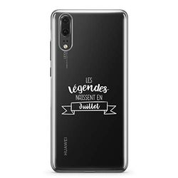 Zokko Huawei P20 fodral "The Legends Are Born In July - mjukt genomskinligt bläck vitt