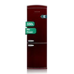 Svan Frigorífico Combi 2 Puertas Retro granate SVRG183. Capacidad 331 Litros, No Frost, Multi AirFlow, Bajo Nivel Sonoro, Eficiencia Energética Clase E