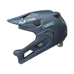 ABUS MTB-helm YouDrop FF Fullface voor kinderen en jongeren, mountainbike beginnershelm met afneembare kinriem, blauw, S