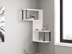 Hanah Home Moderne wandplank, wit, 84 x 52 x 20 cm, 100% melamine gecoat deeltjesbord, 18 mm dik, stijlvolle en functionele opbergoplossing voor elke kamer