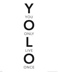 empireposter - Motivational - YOLO - woorden - grootte (cm), ca. 40x50 - mini poster, NIEUW - YOLO - woorden