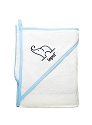 LAPSI® Ręcznik kąpielowy z kapturem dla dzieci, po kąpieli, na plaże, 100% bawełna (100 x 100 cm, Niebieski)