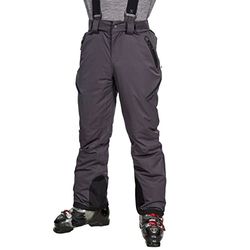 Trespass Kristoff, Pantaloni da Sci Impermeabili con Bretelle Rimovibili, Cerniere alla Caviglia, Ghette e Prese d'Aria Laterali Uomo, Grigio Scuro, M