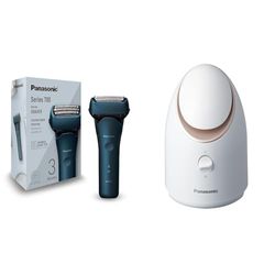 Panasonic ES-ALT4B 3-Blade Wet and Dry Electric Shaver for Men + Panasonic EH-XS01 Facial Steamer with Nanoe Ionic Technology for a Professional at-Home Facial