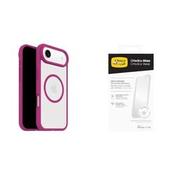 OtterBox React Series MagSafe Case for iPhone Air, Protective Thin Case, Tested to Military Standard, Clear/Pink Glass Screen Protector for iPhone Air