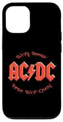 Carcasa para iPhone 15 Pro AC/DC Dirty Deeds Done Dirt Texto de guión barato