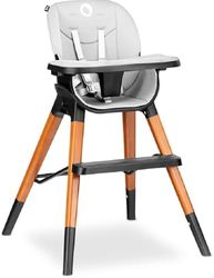 LIONELO Mona stoel 4 in 1 51 x 51 x 76 cm kinder tot 25 kg, kinder tot 5 jaar, maximale capaciteit tot 75 kg, voederstoel, lage stoel, barkruk, reisstoel, 3 stapsgewijze verstelling van het dienblad