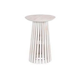 Home ESPRIT Mesita Auxiliar Blanco Madera de Mindi 40 x 40 x 60 cm