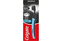 COLGATE - Spazzolino da denti Colgate Slim Soft Active Carbone - Spazzolino da denti al carbone attivo - Morbido - Pulisce con precisione