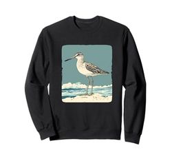 Sandpiper Bird che balla con le onde per gli amanti della spiaggia Felpa
