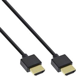 InLine® 17555S HDMI Super Slim Cable A to A High Speed with Ethernet 0.5 m Black/Gold