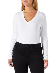 Calvin Klein Jeans MONOLOGO Long Sleeves V-Neck tee J20J219888 Camisetas de Punto de Manga Larga, Blanco (Bright White), XS para Mujer