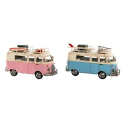 Home ESPRIT Decorative Figure Van Pink Sky Blue 27 x 10 x 16 cm (2 Units)