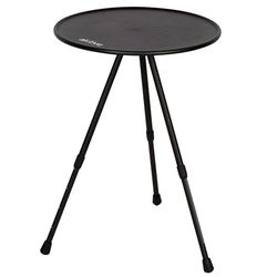 AKTIVE Tavolo da campeggio pieghevole, Ø37 x 35 x 55 cm, regolabile in altezza, colore nero, forma rotonda, in alluminio, fermi antiscivolo, leggero e portatile, con borsa per il trasporto (62461)