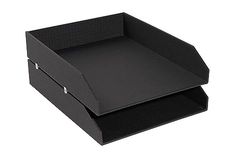 Exacompta - Ref 14601E - 1 Pack of 2 OfficeByMe Letter Trays - Black