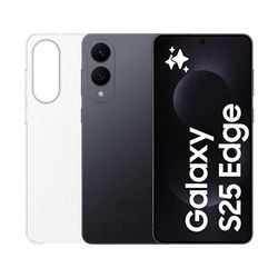 SAMSUNG Galaxy S25 Edge con Clear Case, Smartphone AI con 3 anni di Garanzia del produttore, RAM 12GB, 512GB, Titanium Jetblack