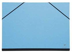 Clairefontaine - Ref 144407C - Art Folder with Elastic Straps Closure - Light Blue Colour - Customisable Vellum Card Surface, Suitable for 50 x 65cm Sized Documents