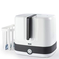 NUK 10251013 Vario Express Ångsterilisator 3-i-1 Modulär för upp till 6 Barnflaskor, Vit