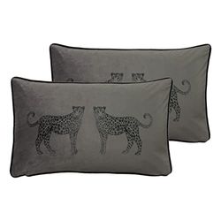 Evans Lichfield Savanna Leoparder polyesterfyllda kuddar (tvåpack), stål, 30 x 50 cm