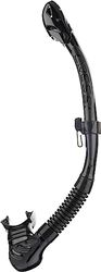 Cressi Epsilon SPE Alpha Ultra Dry Snorkel de silicone unissexo, preto/preto, tamanho único