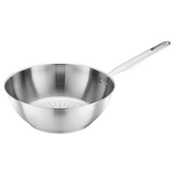 Fiskars wok, Ø 28 cm / 4,5 L, Puur staal, Onbeklede pan, Geschikt voor alle kookplaten, Gerecycled roestvrij staal, Zilver, 1065629