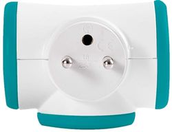 Watt&Co Base múltipla giratória 3 × 16 A turquesa