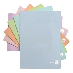 BM BeMore Color 80 Pastel 0121005 Notitieboek, A4, liniatuur Q, 5 mm met rand voor Elementals, papier 80 g/m², verschillende kleuren, verpakking van 10 stuks