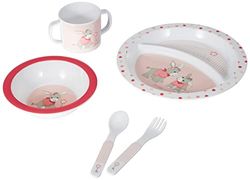 Sterntaler Conjunto de louça menina Emmi, prato, tigela, colher, garfo, caneca, idade: para bebés a partir dos 6 meses, rosa