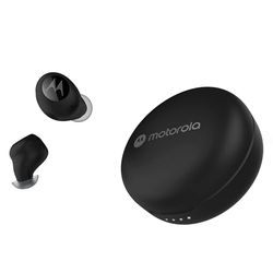 Motorola Sound Auricolari senza fili Moto Buds 250 - In-ear - Tecnologia Qi - Resistente all'acqua e al sudore - Controllo touch e vocale - 18 ore di riproduzione - Nero, S/M/L