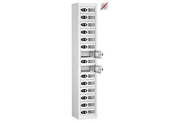 15 Vision Panel Door Tablet Storage Locker, White, Keypad Lock