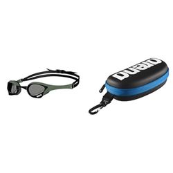 ARENA Cobra Ultra Swipe, Occhialini Unisex Adulto, Smoke-Army-Black, Taglia Unica & Astuccio per Occhialini da Nuoto, Custodia Occhialini, Astuccio Rigido, Goggle Case, Colore Nero