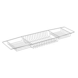 Blue Canyon Plastic Coated Over Bath Rack, Durable Plastic Shower Caddy, Convenient Bathroom Storage for All Your Toiletries, Including Soaps, Sponges, Bath Bombs, Books and Glasses of Wine (White)