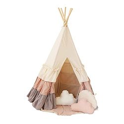 Moi Mili Teepee Tent with Flounces Carpas y cenadores para Patio, Powder Frills, Único