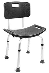 Pepe Mobility - Chaise de Douche pour Personnes Âgées, Tabouret Médical, Siège Adulte, Baignoire Antidérapant, Dossier, Assemblage sans Outils, Noir
