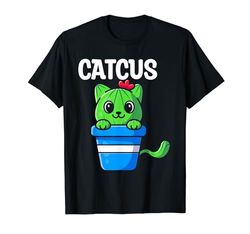 Gatto Cactus Succulente Cactus Amante Pianta Kitty Pun Maglietta